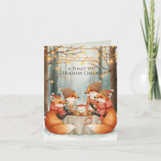 Ein Toto Holiday Cheer Fox Familie Weihnachtskarte Karte