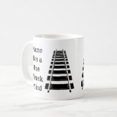 Ein Track-Mind-Add-Name personalisieren Funny Trai Kaffeetasse (Vorderseite Links)