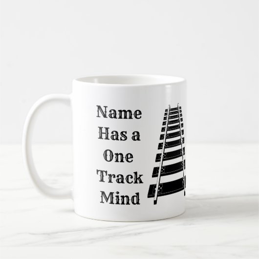 Ein Track-Mind-Add-Name personalisieren Funny Trai Kaffeetasse (Links)