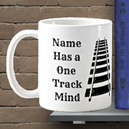 Ein Track-Mind-Add-Name personalisieren Funny Trai Kaffeetasse