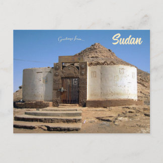 Ein traditionelles Haus in Wadi Halfa Sudan Postkarte