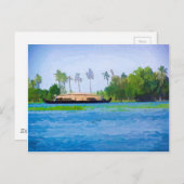Ein traditionelles Houseboot in Kerala Postkarte (Vorne/Hinten)