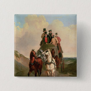 Ein Trainer und vier auf einer offenen Straße Button