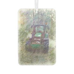 Ein Traktor im Wald Autolufterfrischer