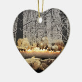 Ein Tranquil brennender Weihnachten-LOGON ein Keramikornament (Links)