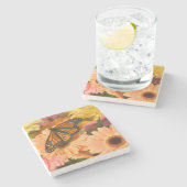 Ein Trauer-Mantel-Schmetterling Steinuntersetzer (Seitenansicht)