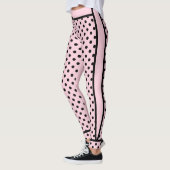 Ein Traum in Rosa mit schwarzen Punkten Yoga Leggings (Links)