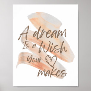 Ein Traum ist ein Wunsch, den dein Herz kühlt und Poster
