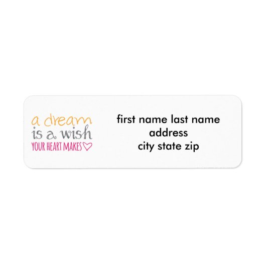 Ein Traum ist ein Wunsch, den Ihr Herz macht (Vorne)