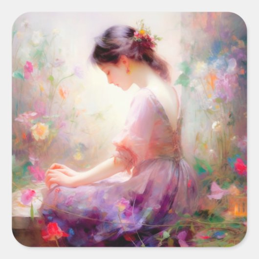 Ein Traum von Blume Quadratischer Aufkleber (Vorderseite)
