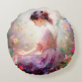 Ein Traum von Blume Rundes Kissen (Rückseite)
