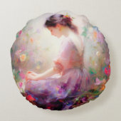 Ein Traum von Blume Rundes Kissen (Rückseite)