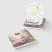 Ein Traum von Blume Steinuntersetzer (Seitenansicht)