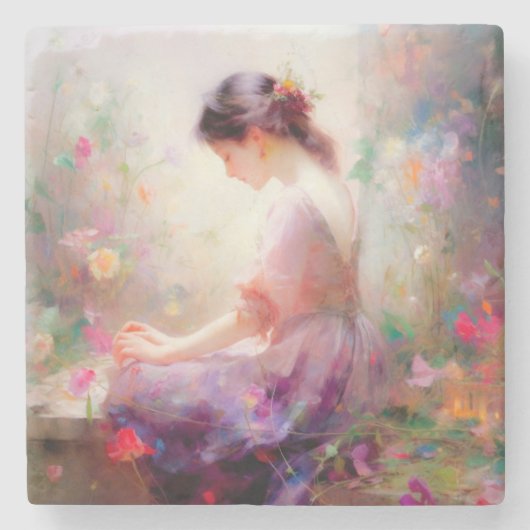 Ein Traum von Blume Steinuntersetzer (Vorderseite)