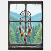 Ein Traumfänger in einem Fenster mit Blick auf Ber Magnet (Vorderseite)