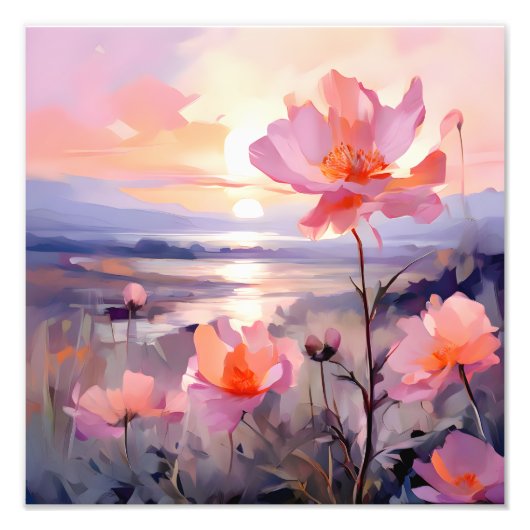 Ein Traumfeld in Rosa Fotodruck (Vorne)