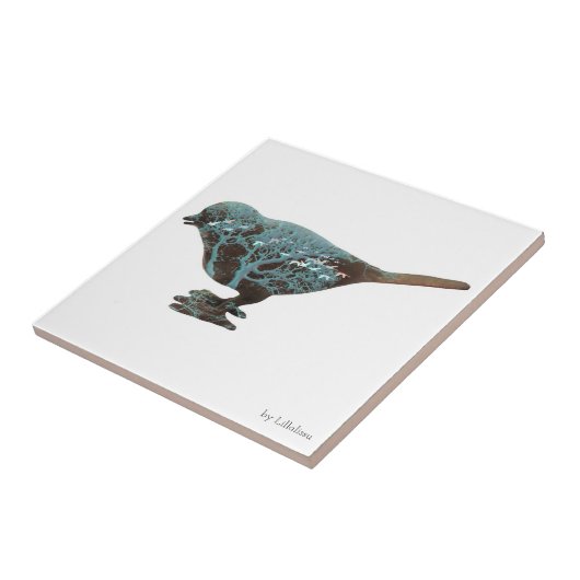 Ein traumhaftes Bild eines Spaters in Blautönen Fliese (Seite)