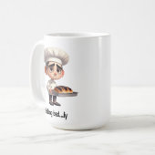 Ein trauriger Koch mit gebranntem Brot Kaffeetasse (Vorderseite Links)