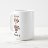 Ein trauriger Koch mit gebranntem Brot Kaffeetasse (Vorderseite Links)
