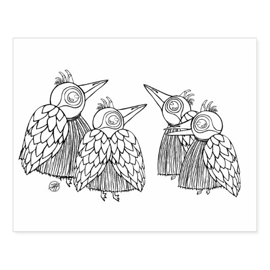 Ein Treffen der Vögel Gummistempel (Prägung)