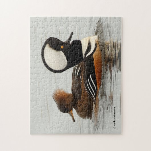 Ein Treffen gehobener Merganser-Enten Puzzle (Vertikal)