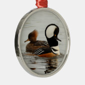 Ein Treffen gehobener Merganser Silbernes Ornament (Rechts)