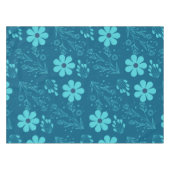 Ein trendiges cyanfarbenes Blumendesign Tischdecke (Vorderseite (Horizontal))