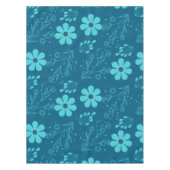 Ein trendiges cyanfarbenes Blumendesign Tischdecke (Vorderseite)