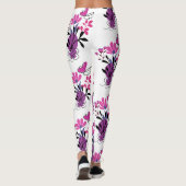 Ein trendiges, farbenfrohes Blumendesign Leggings (Rückseite)