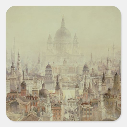 Ein Tribut an Sir Christopher Wren Quadratischer Aufkleber (Vorderseite)