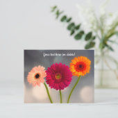 Ein Trio von Gerberas Postcard Postkarte (Stehend Vorderseite)