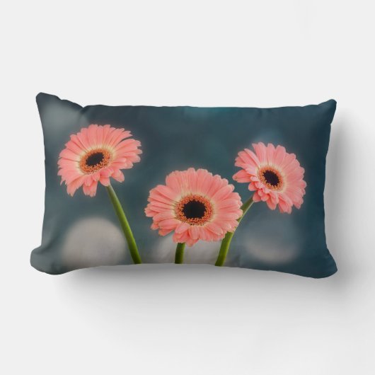 Ein Trio von Pink Gerberas Lumbar Cushion Lendenkissen (Vorderseite)