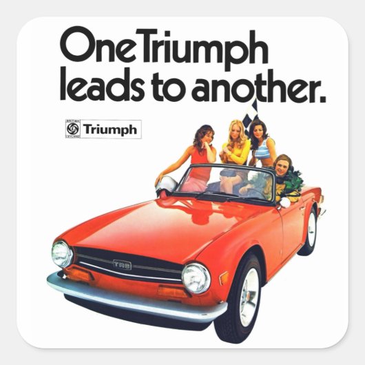 ein Triumph führt zu einem anderen TR6 Quadratischer Aufkleber (Vorderseite)