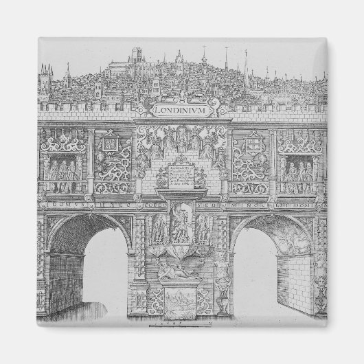 Ein Triumphbogen, graviert von William Kip, 1604 Magnet (Vorne)