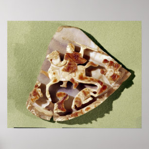 Ein triumphierender Kaiser, der Barbaren trampelt Poster