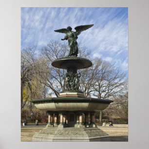 Ein trockener Winter Bethesda Fountain im Central Poster