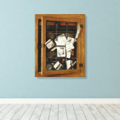 Ein Trompe l'oeil aus einem offenen, verglasten Sc Leinwanddruck (Insitu (Holzboden))