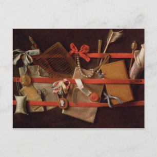 Ein Trompe L'Oeil von Objekten Postkarte