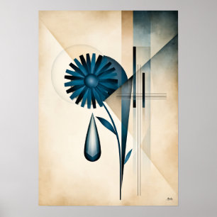 Ein Tropfen hält den Himmel Geometrische Wasser-Ku Poster