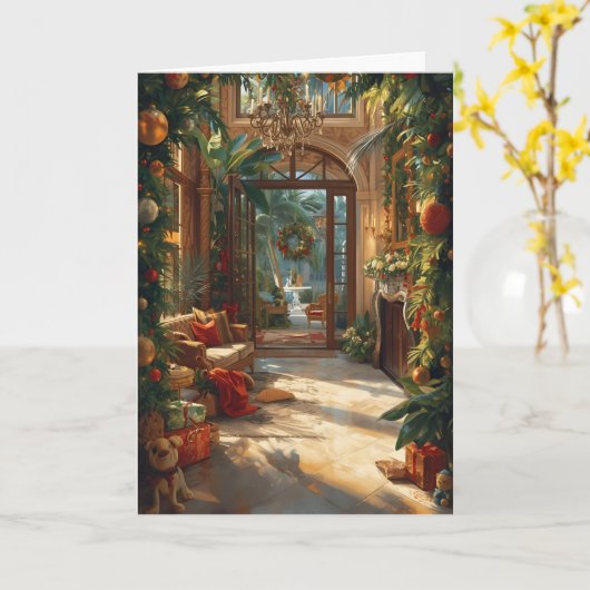 Ein tropisches neues Jahr Karte (Gelbe Blume)