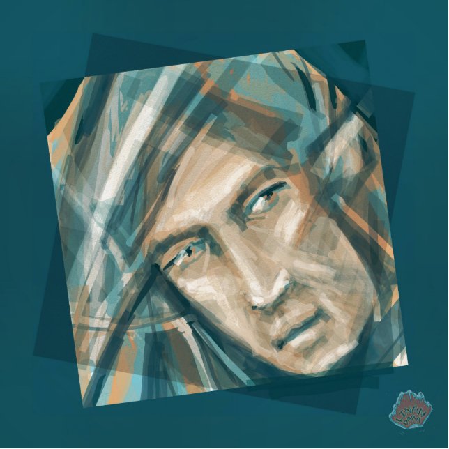 Ein trotziger grüner Elf Freistehende Fotoskulptur (Vorne)