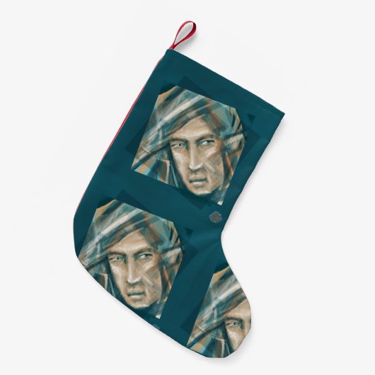 Ein trotziger grüner Elf Kleiner Weihnachtsstrumpf (Vorderansicht (hängend))