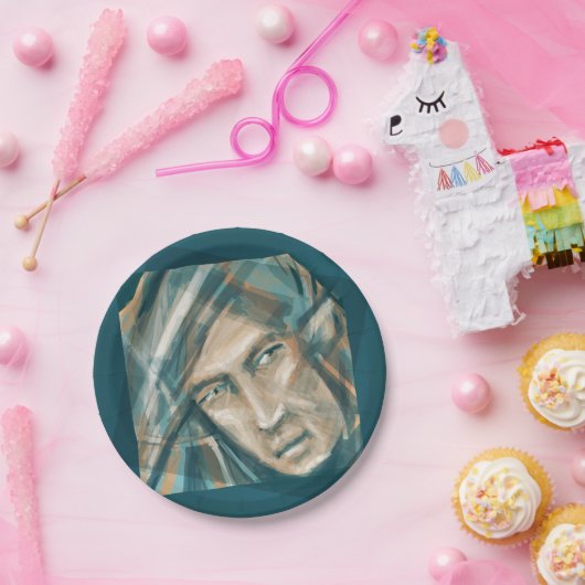 Ein trotziger grüner Elf Pappteller (Party)