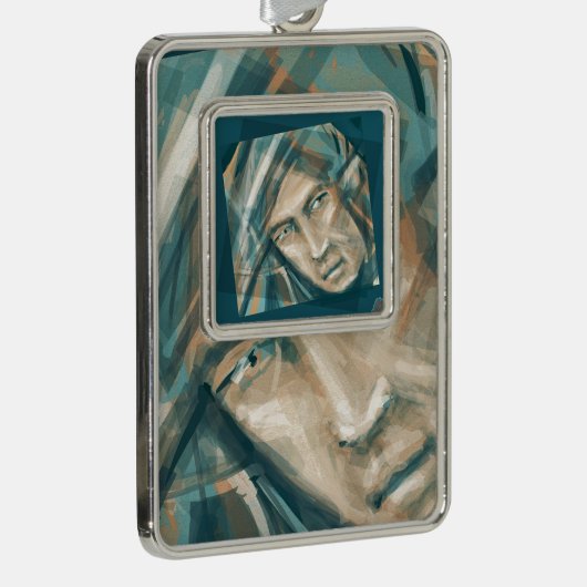 Ein trotziger grüner Elf Rahmen-Ornament Silber (Rechts)