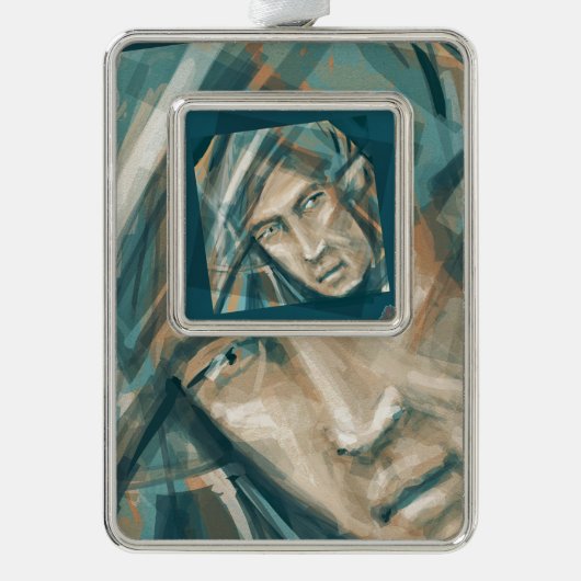 Ein trotziger grüner Elf Rahmen-Ornament Silber (Vorderseite)