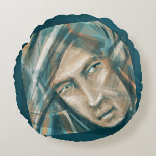 Ein trotziger grüner Elf Rundes Kissen