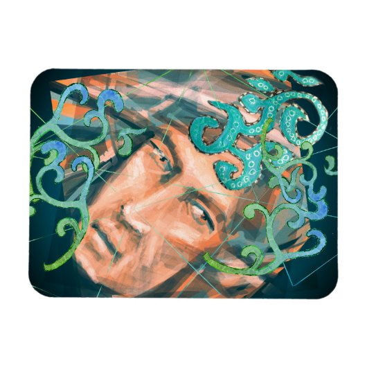 Ein trotziger grüner Waldelf unter den Blätter Magnet (Horizontal)