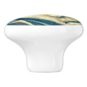 Ein trotziges, grünes Elfengefecht Keramikknauf (Seitenansicht)