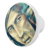 Ein trotziges, grünes Elfengefecht Keramikknauf (Rechts)