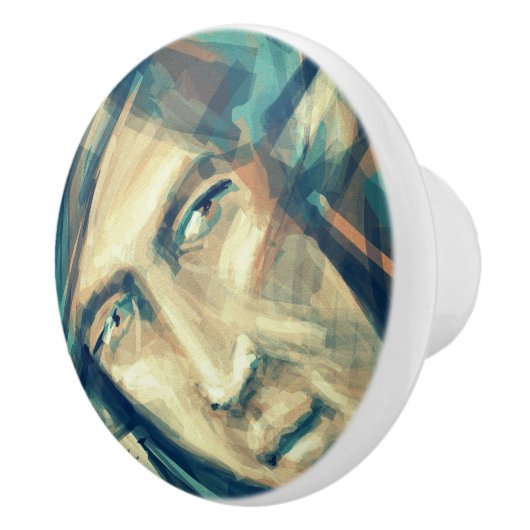 Ein trotziges, grünes Elfengefecht Keramikknauf (Rechts)